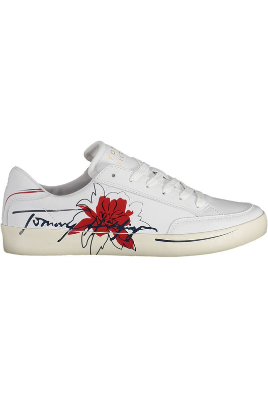 White Polyester Women Sneaker