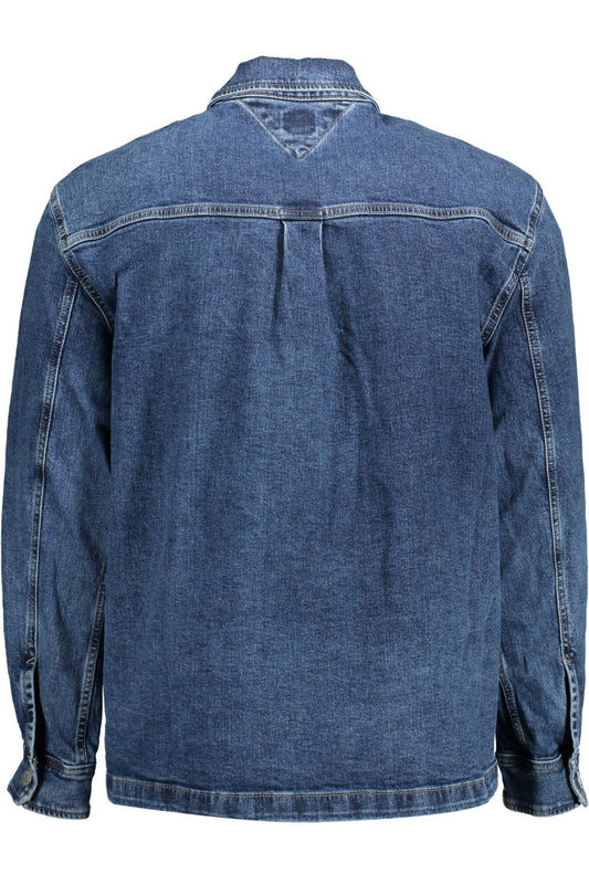 Blue Cotton Men Jacket