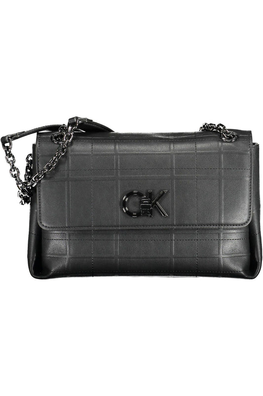 Black Polyester Women Handbag