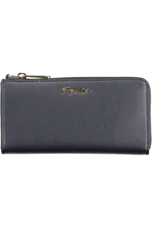 Blue Polyurethane Women Wallet
