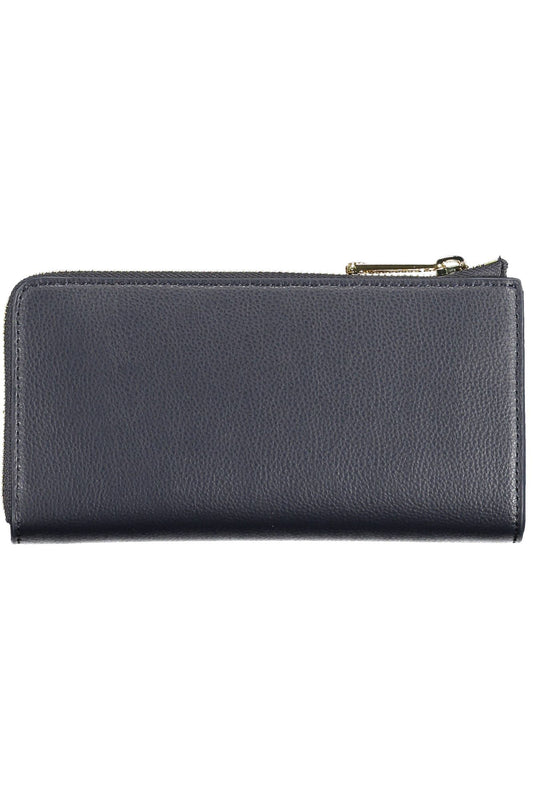 Blue Polyurethane Women Wallet