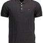 Black Cotton Men Polo Shirt