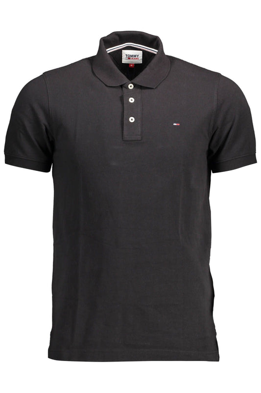 Black Cotton Men Polo Shirt