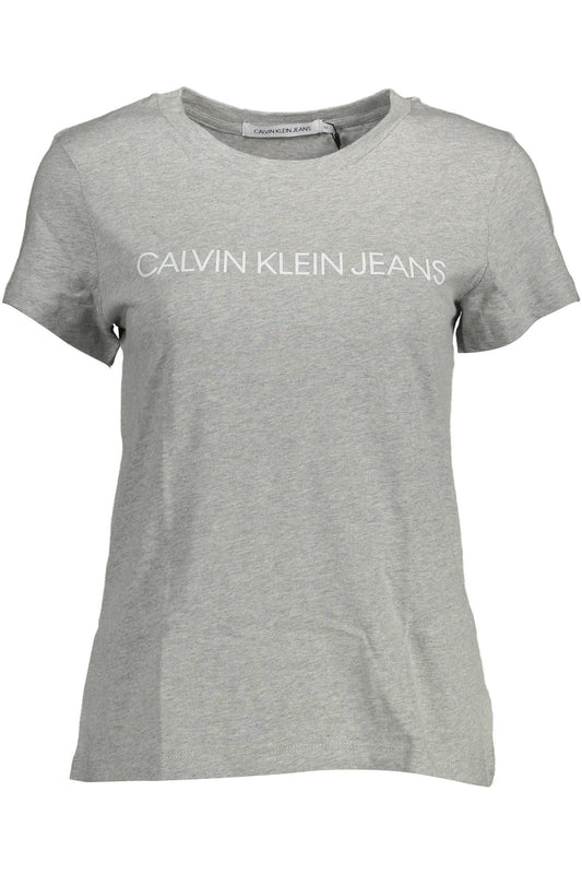 Gray Cotton Women T-Shirt