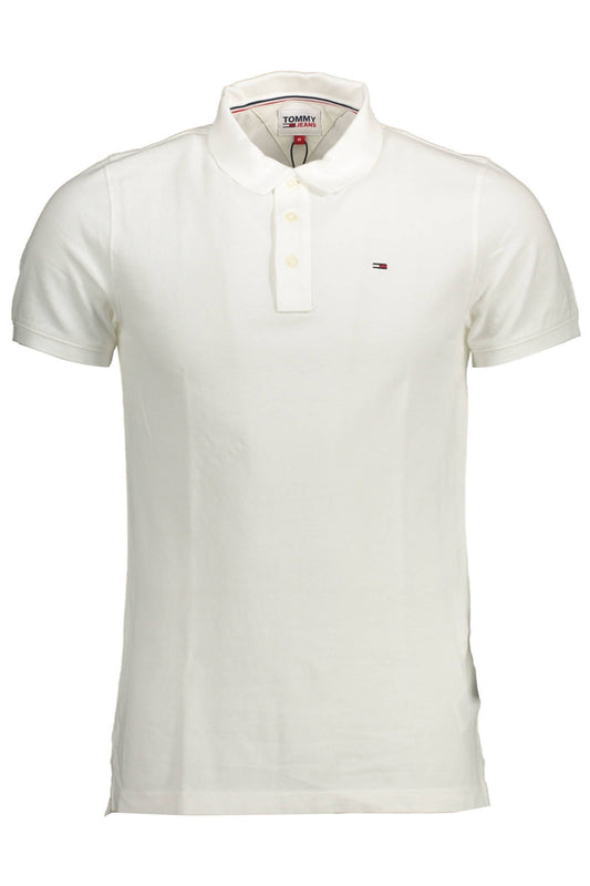 White Cotton Men Polo Shirt