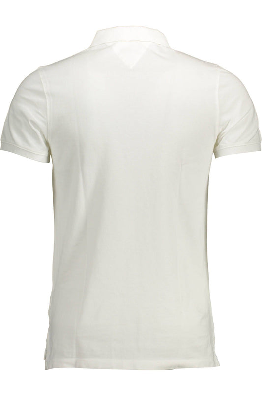 White Cotton Men Polo Shirt