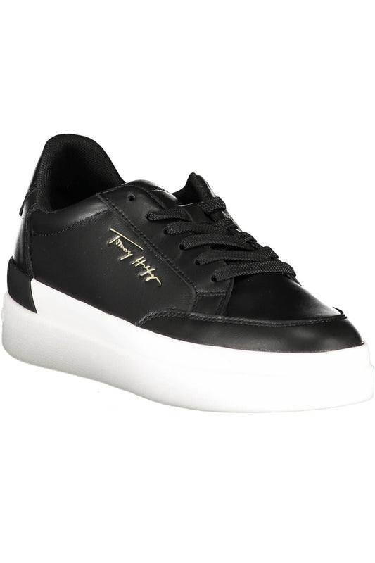 Black Polyester Women Sneaker