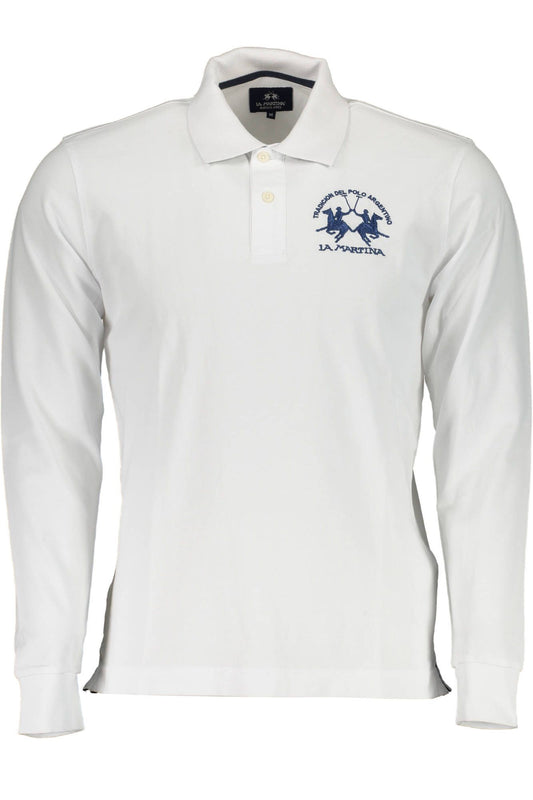 White Cotton Men Polo Shirt