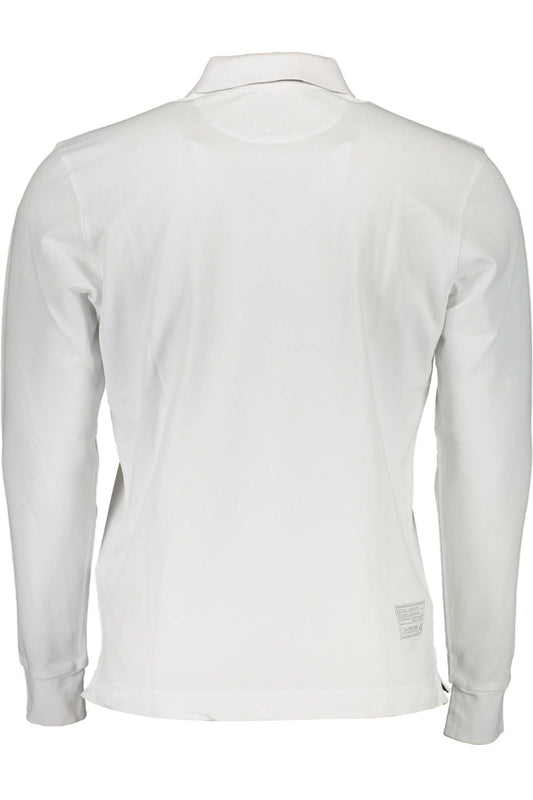 White Cotton Men Polo Shirt