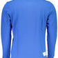 Blue Cotton Men Polo Shirt