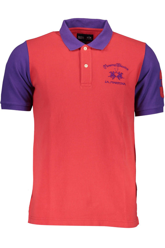 Red Cotton Men Polo Shirt