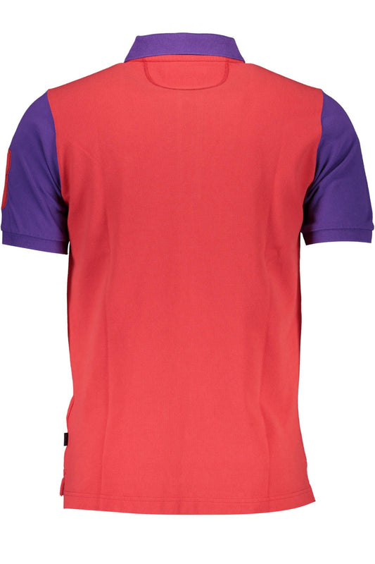 Red Cotton Men Polo Shirt