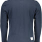 Blue Cotton Men Polo Shirt