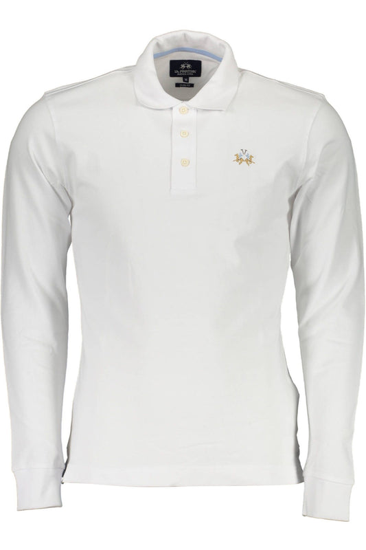 White Cotton Men Polo Shirt