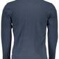 Blue Cotton Men Polo Shirt