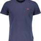 Blue Cotton Men T-Shirt