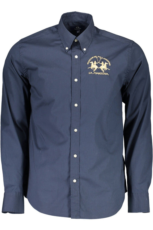 Blue Cotton Men Shirt