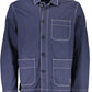 Blue Cotton Men Jacket