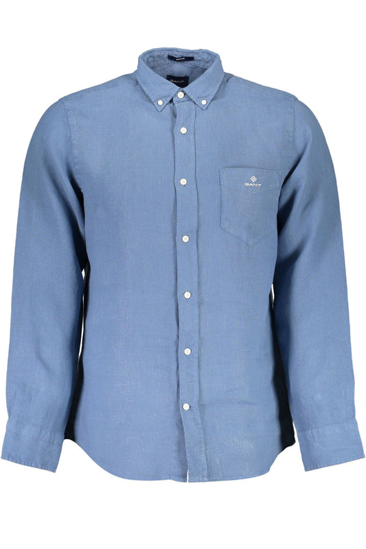 Blue Linen Men Shirt