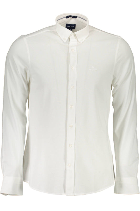 White Cotton Men Shirt