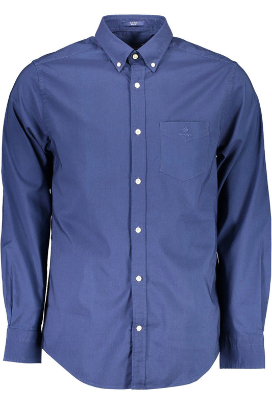 Blue Cotton Men Shirt