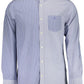 Blue Cotton Men Shirt
