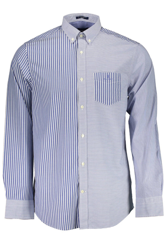 Blue Cotton Men Shirt