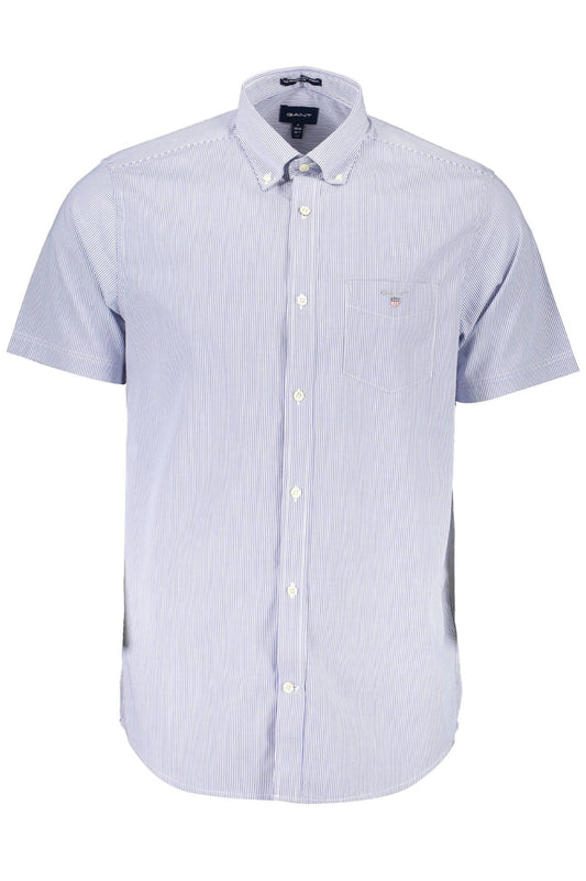 Blue Cotton Men Shirt