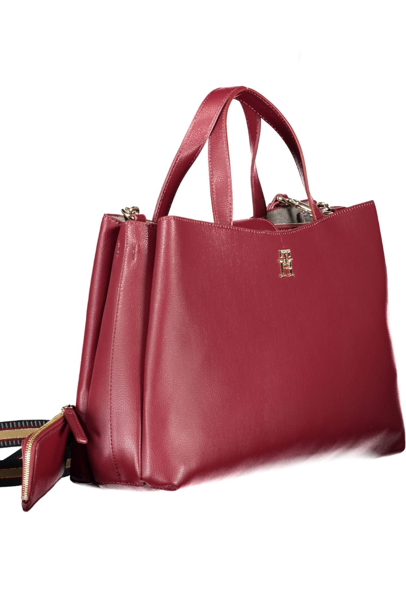 Red Polyester Women Handbag
