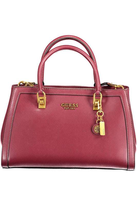 Purple Polyurethane Women Handbag