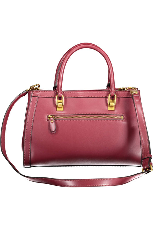 Purple Polyurethane Women Handbag