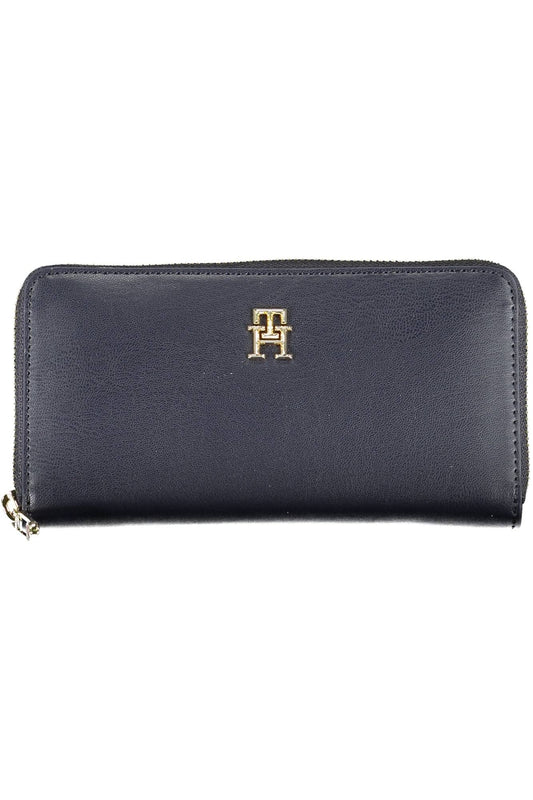 Blue Polyurethane Women Wallet