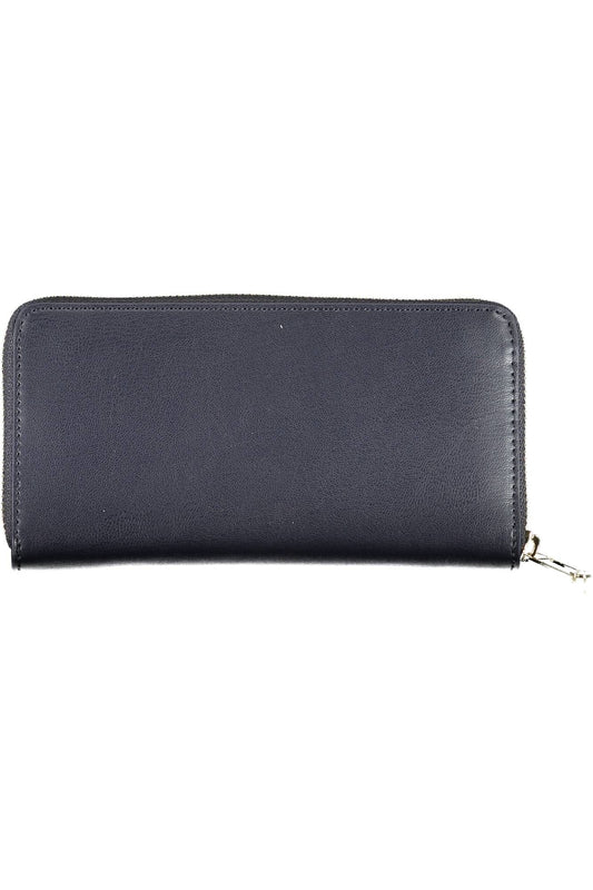 Blue Polyurethane Women Wallet