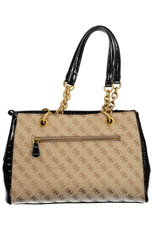 Black Polyethylene Women Handbag