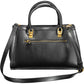 Black Polyurethane Women Handbag
