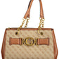 Brown Polyurethane Women Handbag