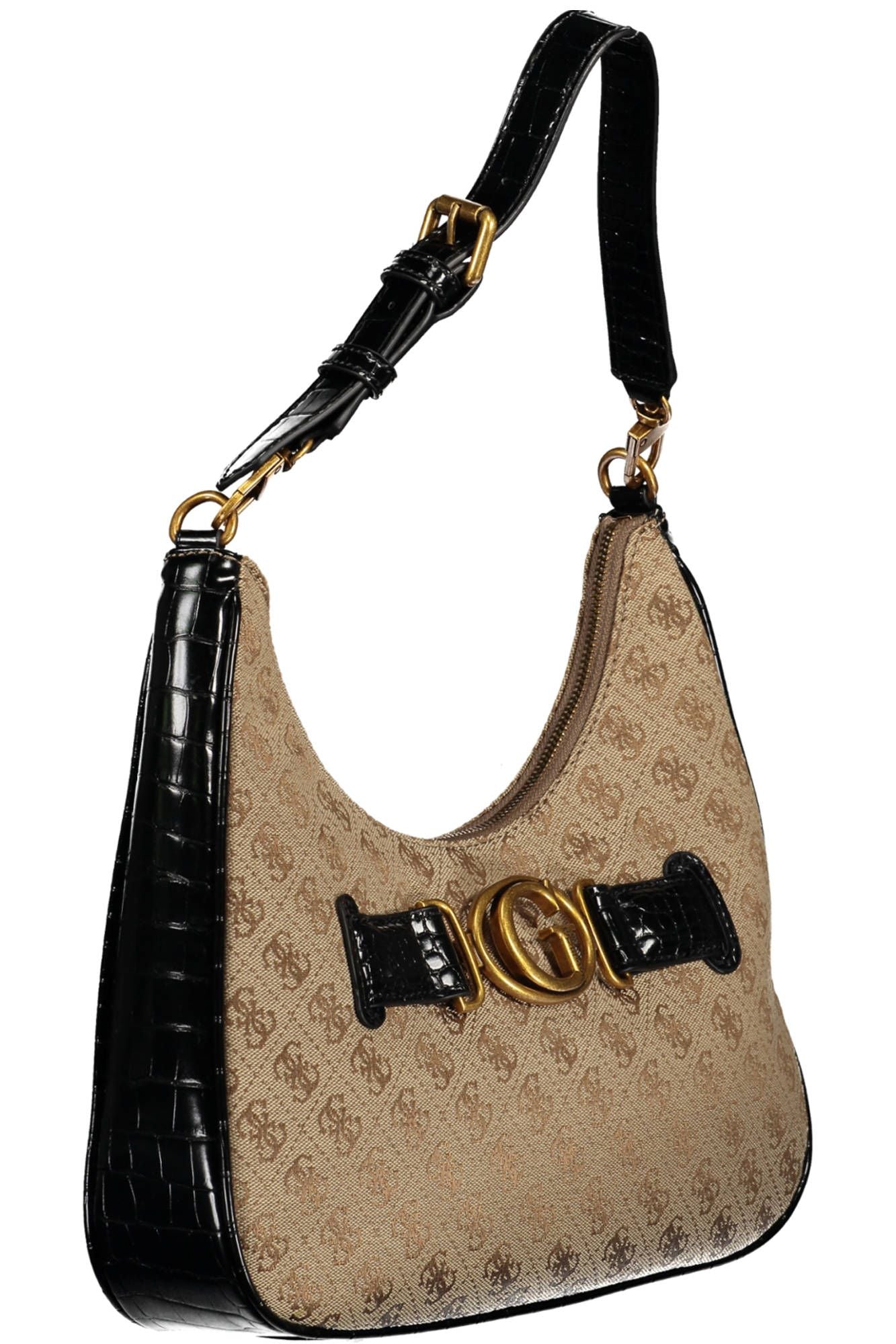 Black Polyurethane Women Handbag