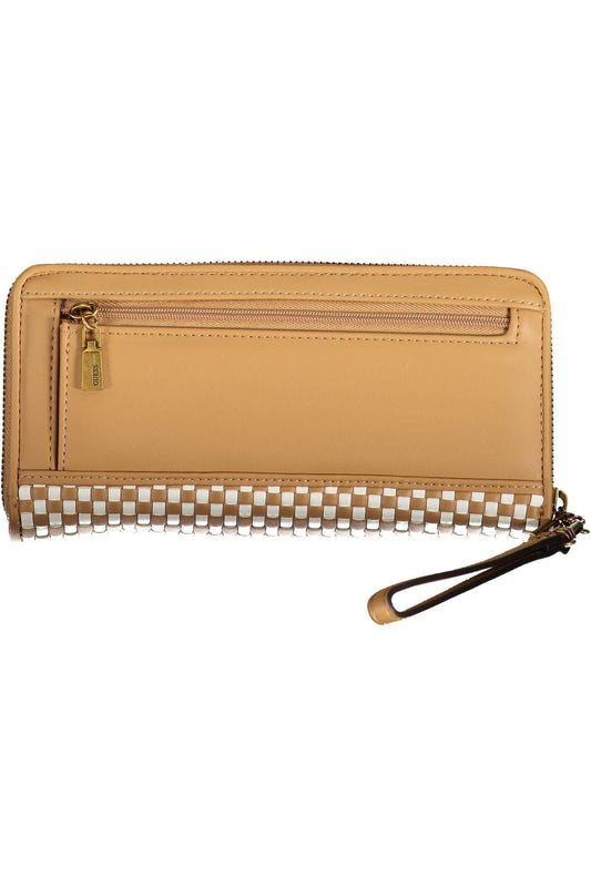 Brown Polyurethane Women Wallet