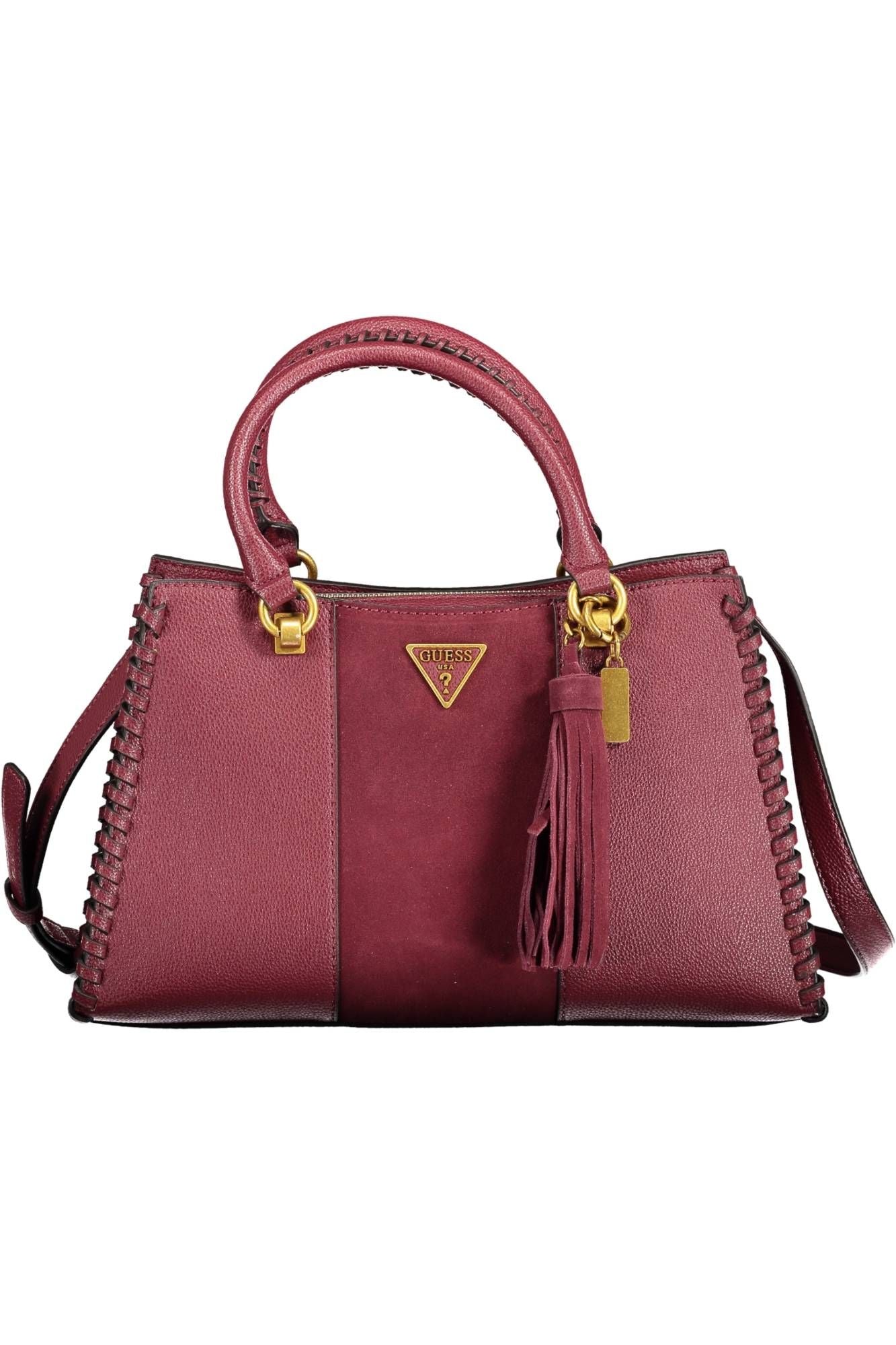 Purple Polyurethane Women Handbag