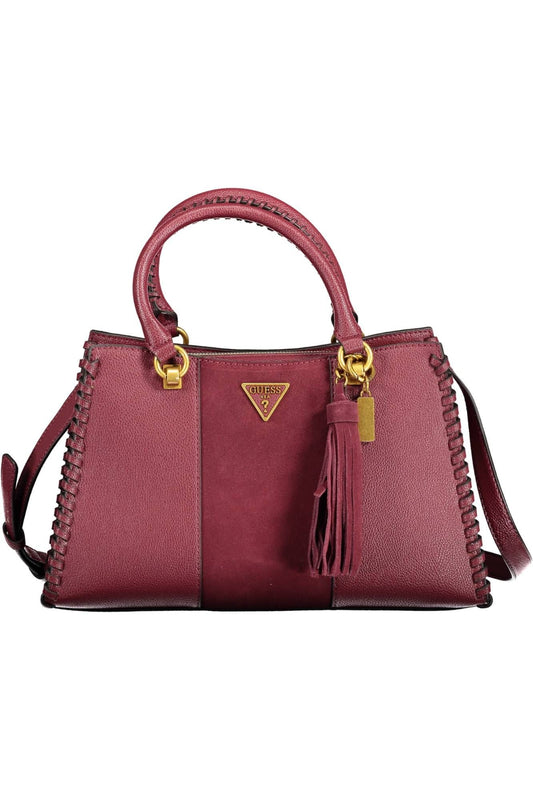 Purple Polyurethane Women Handbag