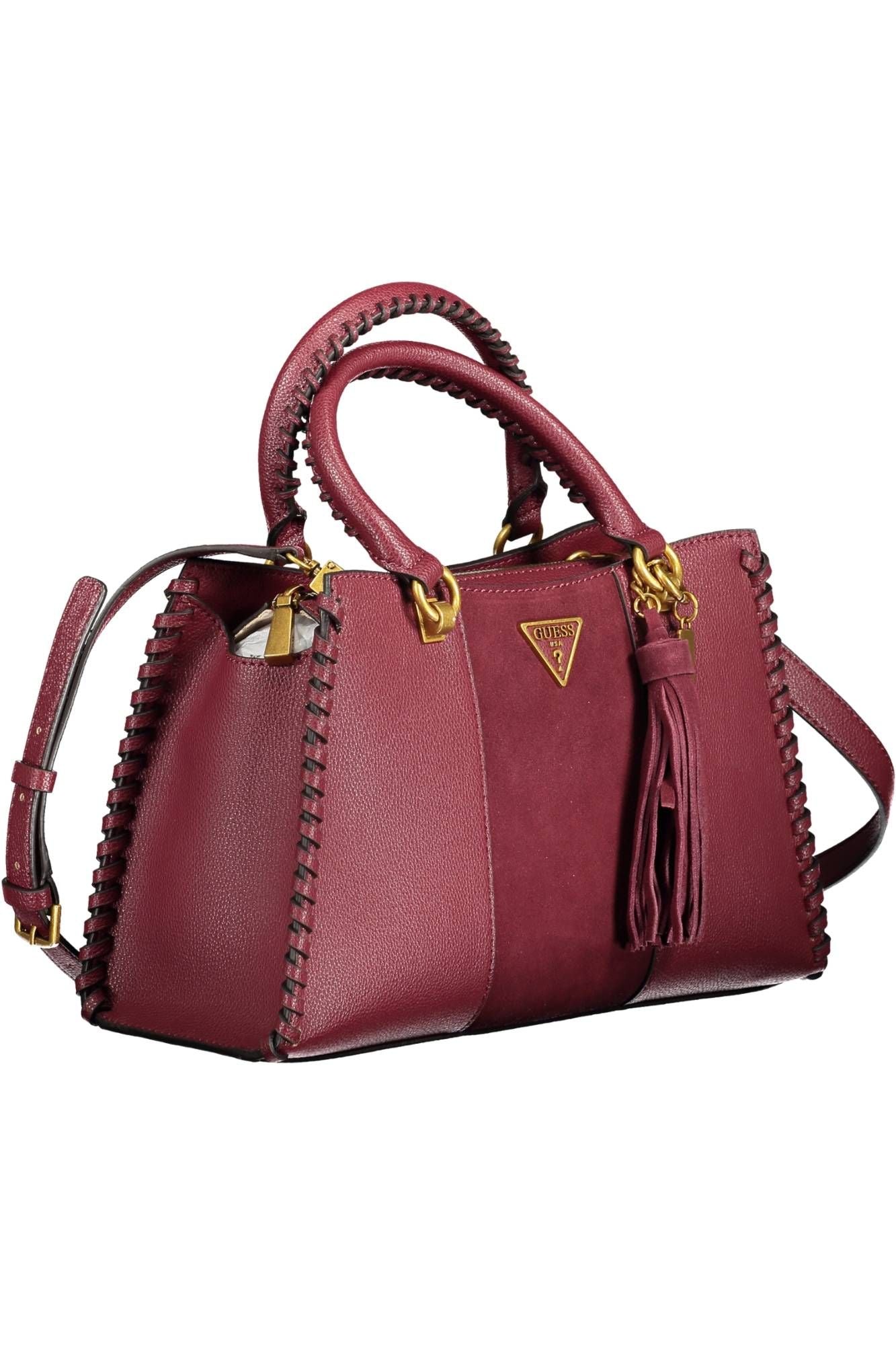 Purple Polyurethane Women Handbag