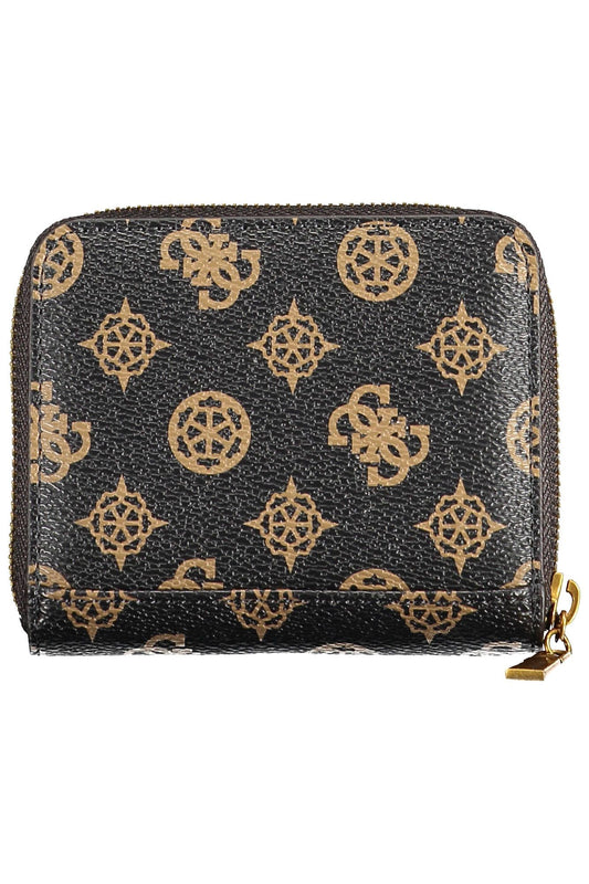 Brown Polyurethane Women Wallet