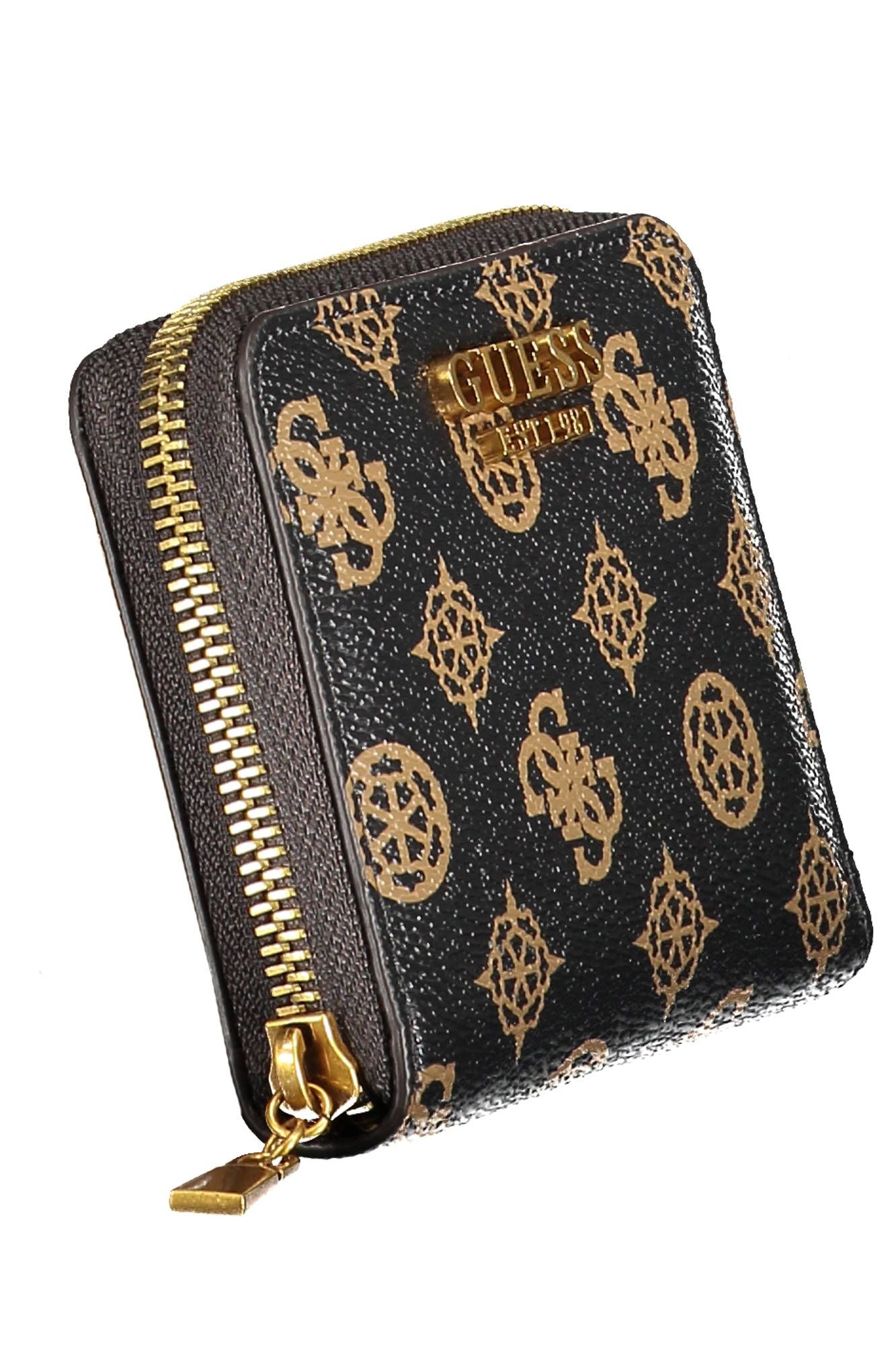 Brown Polyurethane Women Wallet
