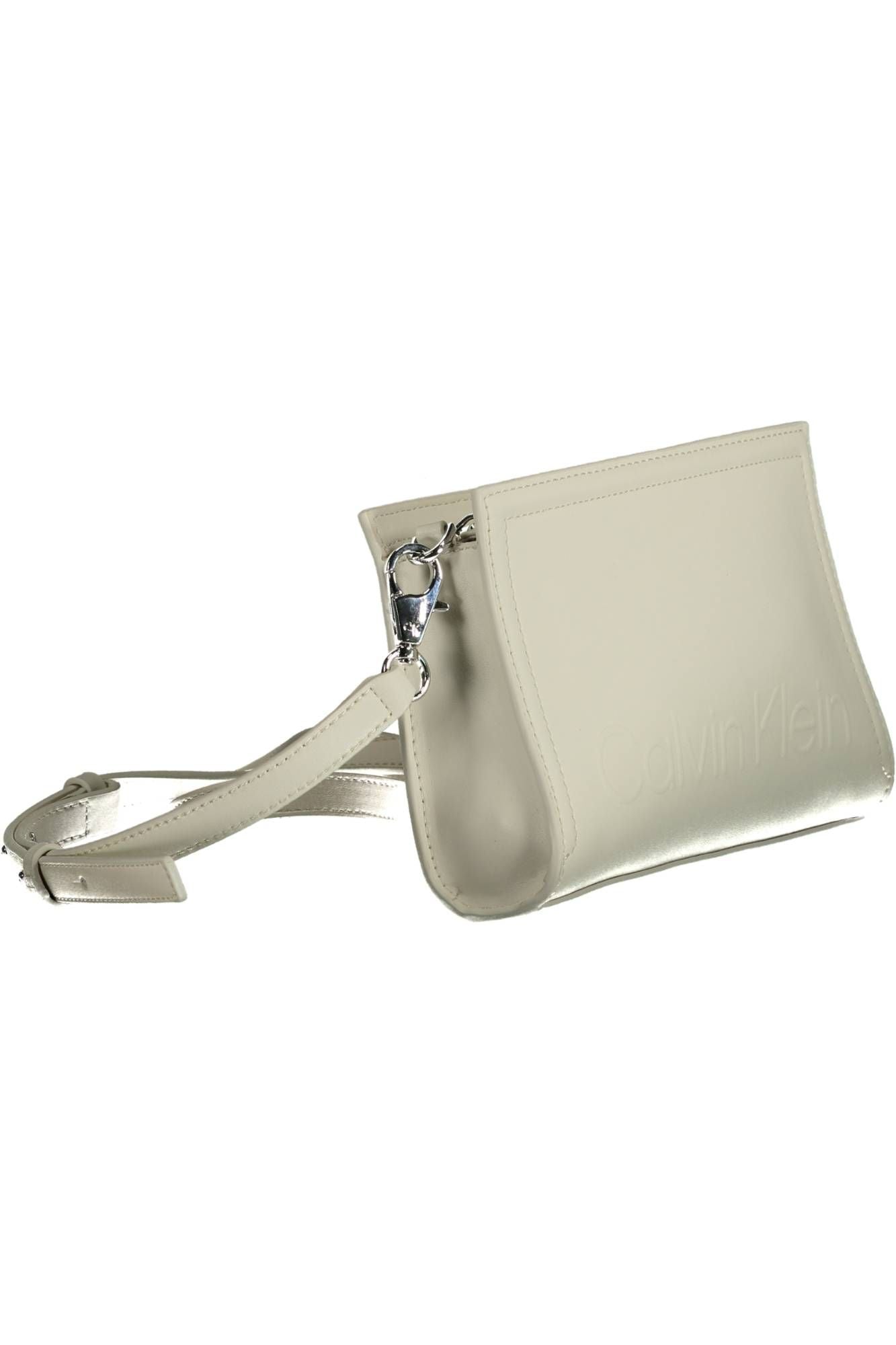 White Polyester Women Handbag