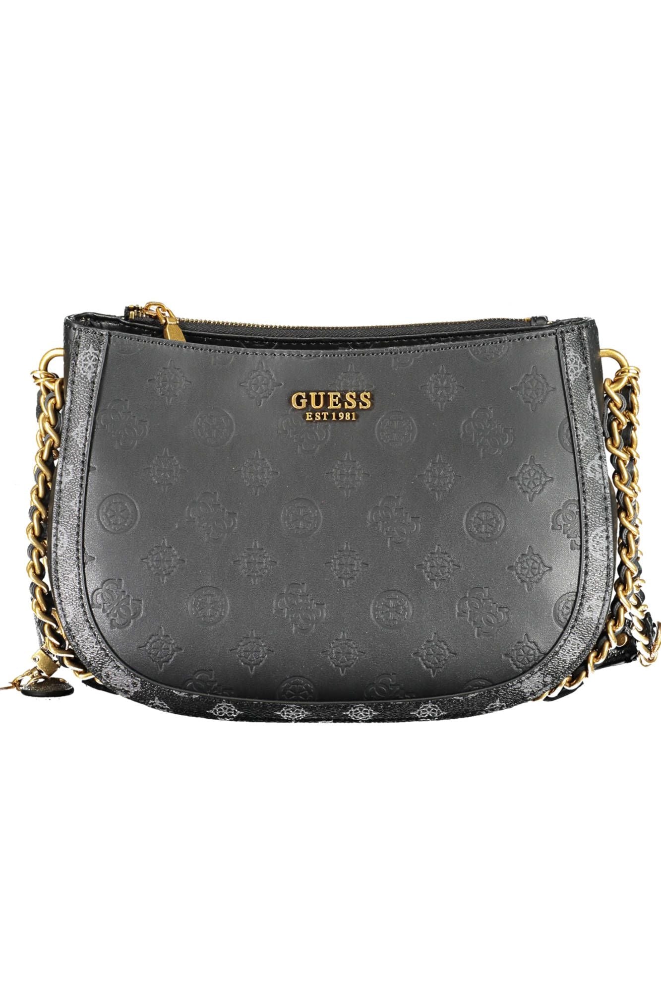 Black Polyurethane Women Handbag