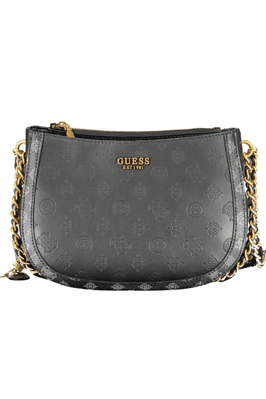Black Polyurethane Women Handbag