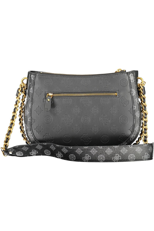 Black Polyurethane Women Handbag