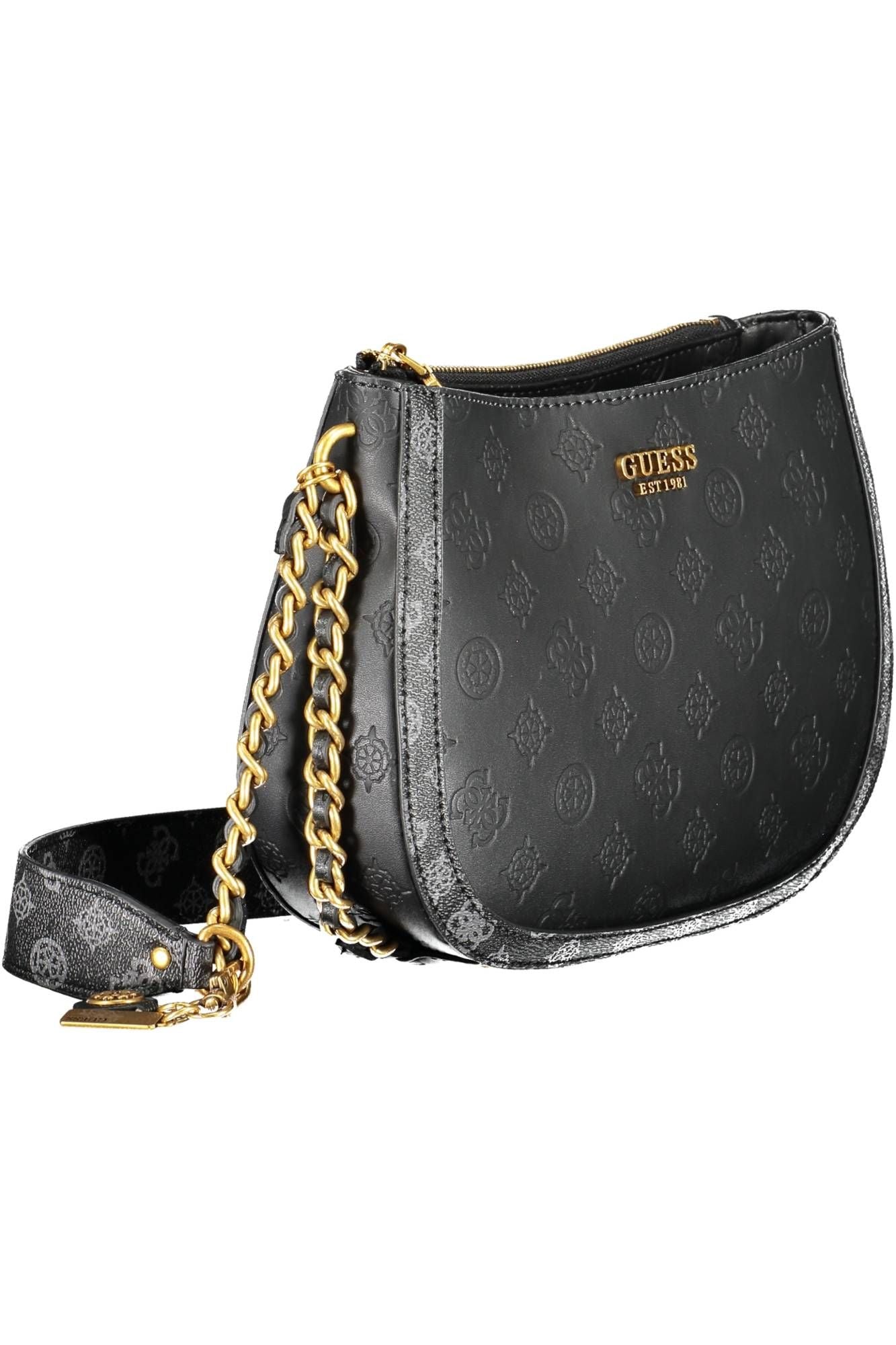 Black Polyurethane Women Handbag