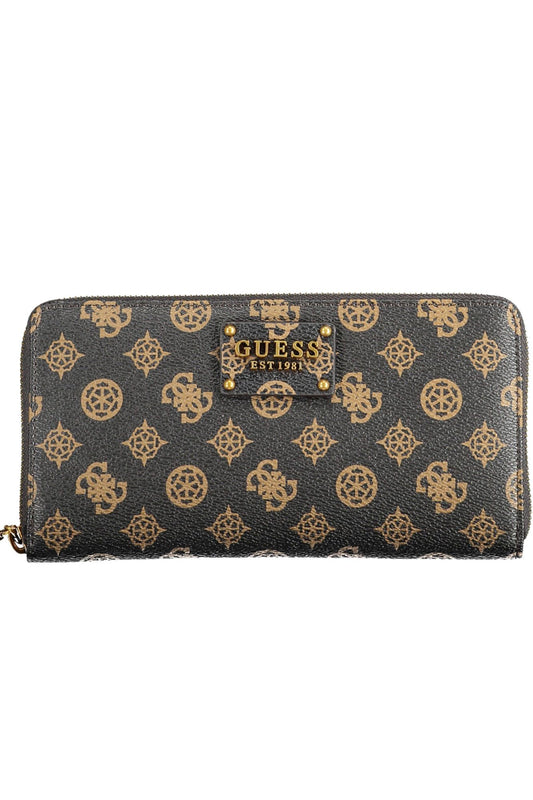 Brown Polyurethane Women Wallet
