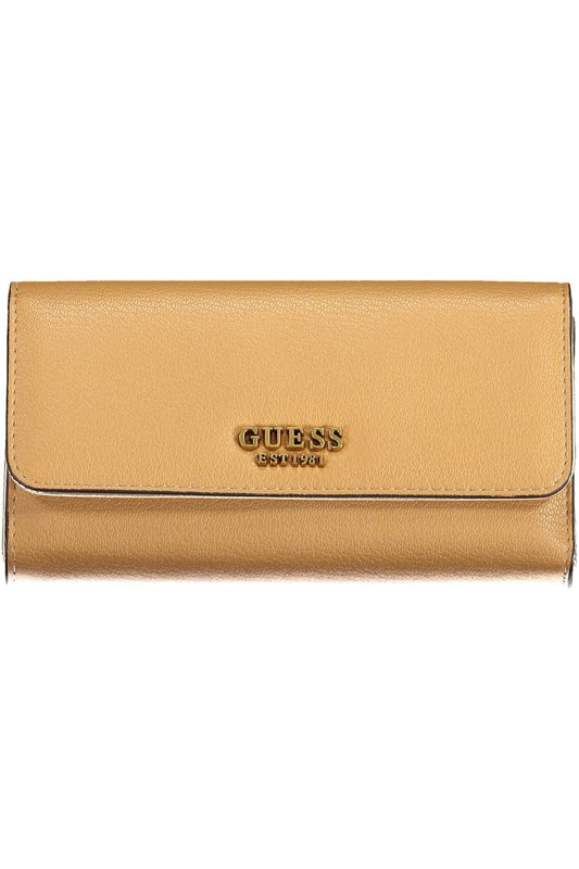 Beige Polyurethane Women Wallet